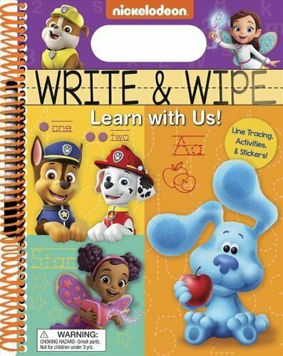 Nickelodeon Write And Wipe Learn With Us Activity Book With Marker And Stickers