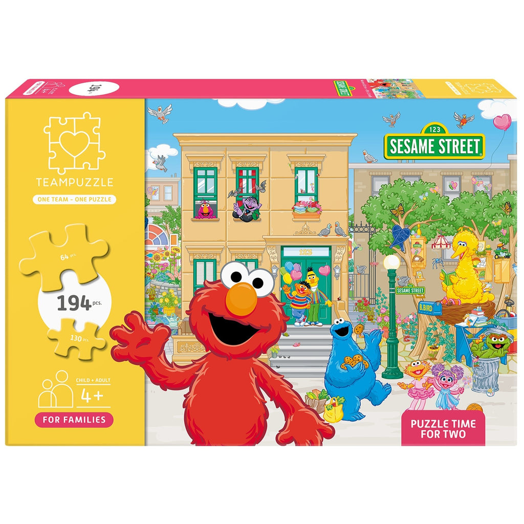Sesame Street TeamPuzzle 194-Piece Puzzle, Two Difficulty Sections, 19x13 Inches