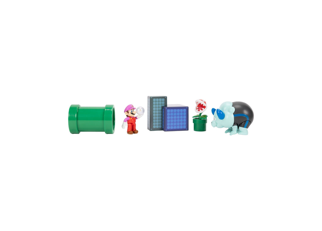Super Mario Wonder 6-Piece Playset With Bubble Mario And Piranha Plant