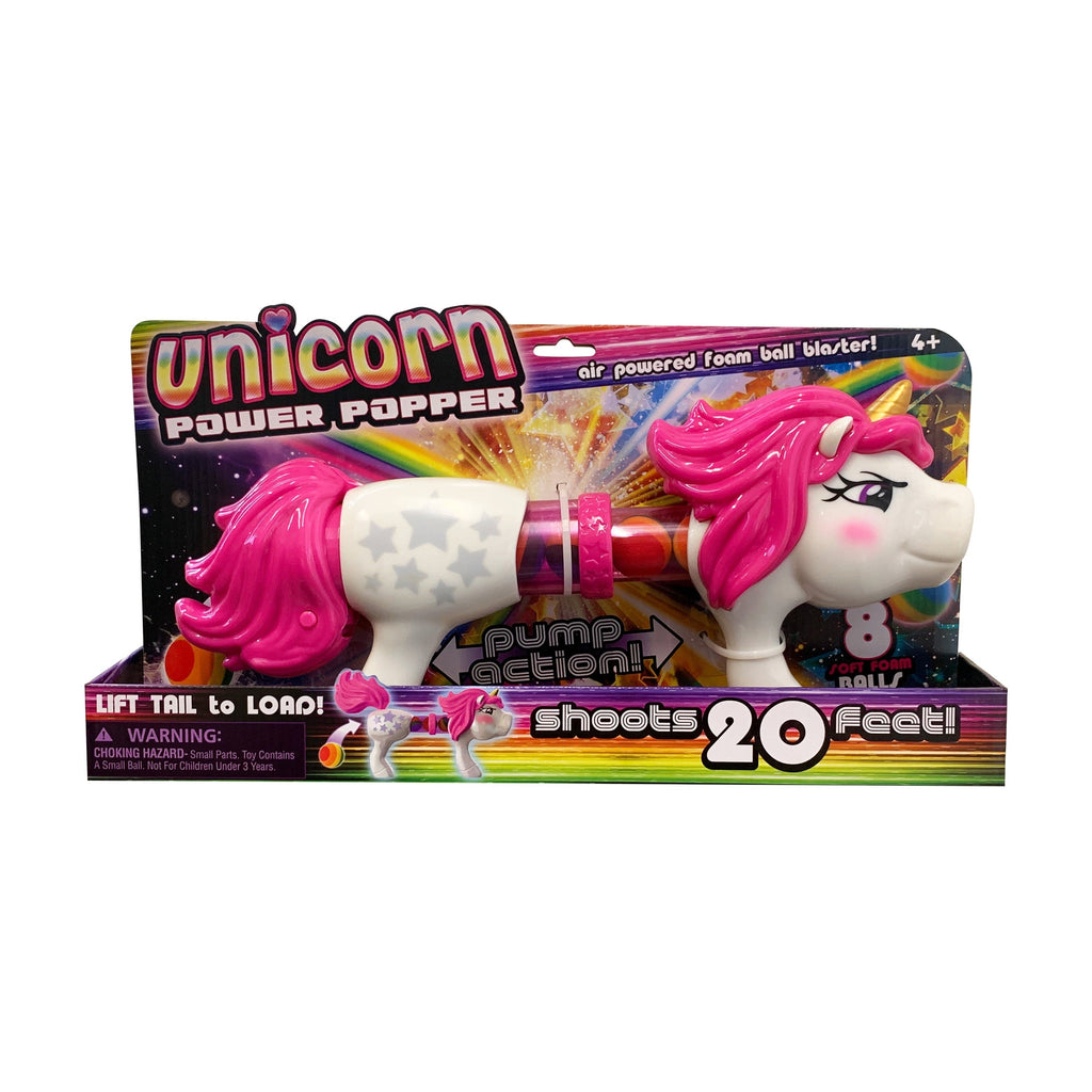 Hog Wild Unicorn Power Popper Air-Powered Foam Ball Blaster