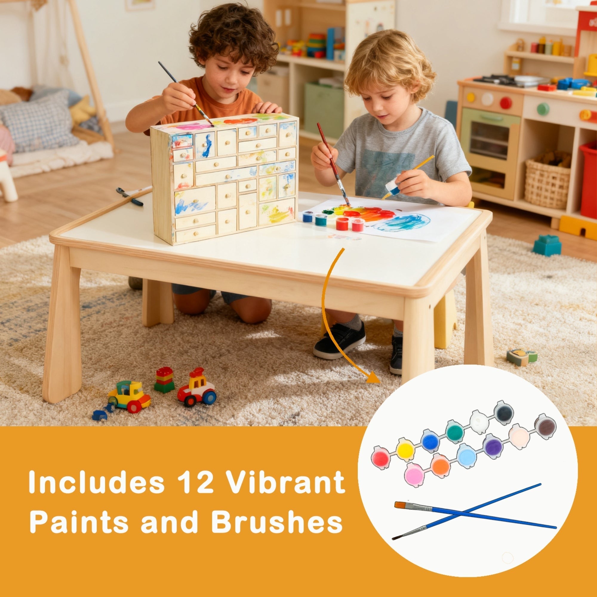 DIY Wooden Advent Calendar With 24 Drawers And Paint Set