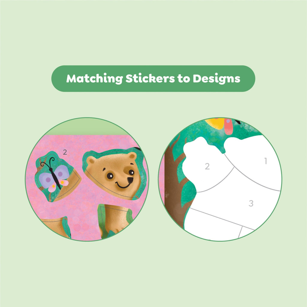 Tiger Tribe Sticker By Numbers Animal Adventure Creative Art Set With 16 Templates