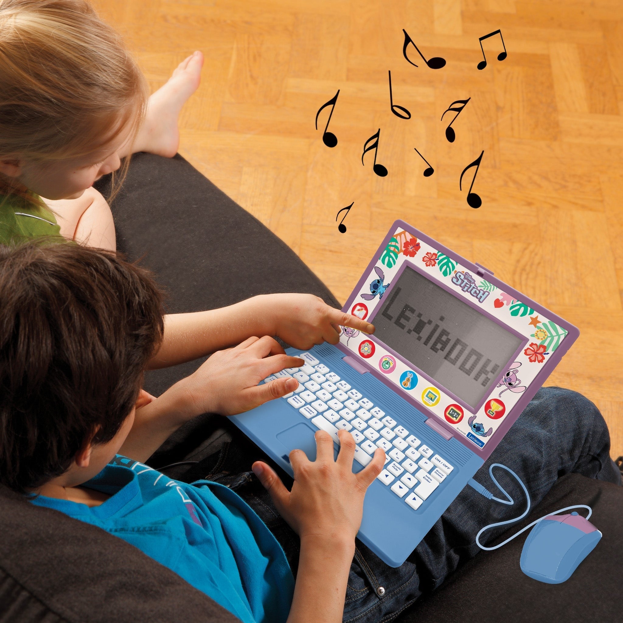 Lexibook Disney Stitch Bilingual Educational Laptop, 170 Activities, Blue