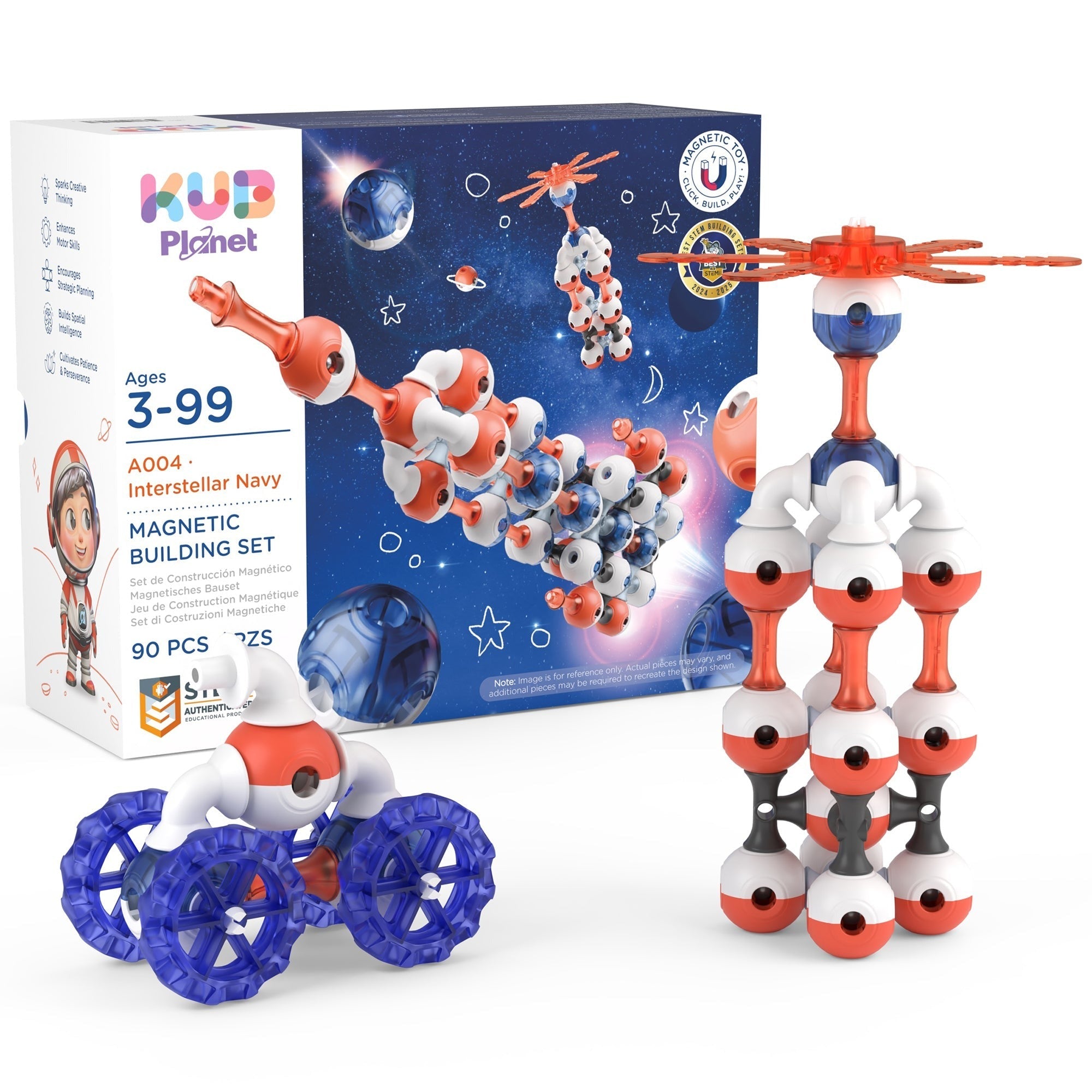 KUB Planet Interstellar Navy 90-Piece Magnetic Building Set STEM Construction Blocks