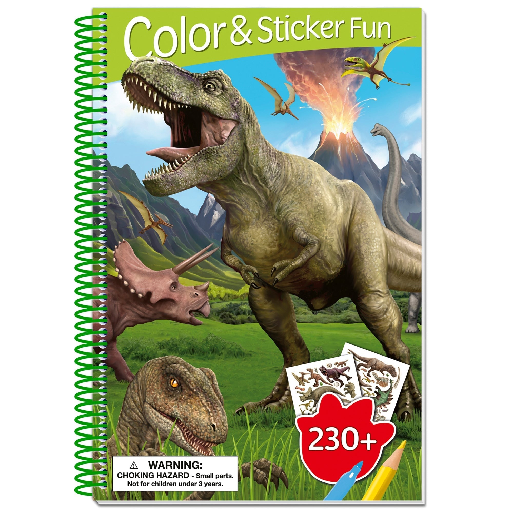 Book 'N' App Dinosaurs Color & Sticker Fun Book With 230+ Reusable Stickers