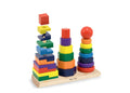 Melissa & Doug Geometric Stacker - Educational Toddler Toy with 25 Colorful Wooden Pieces