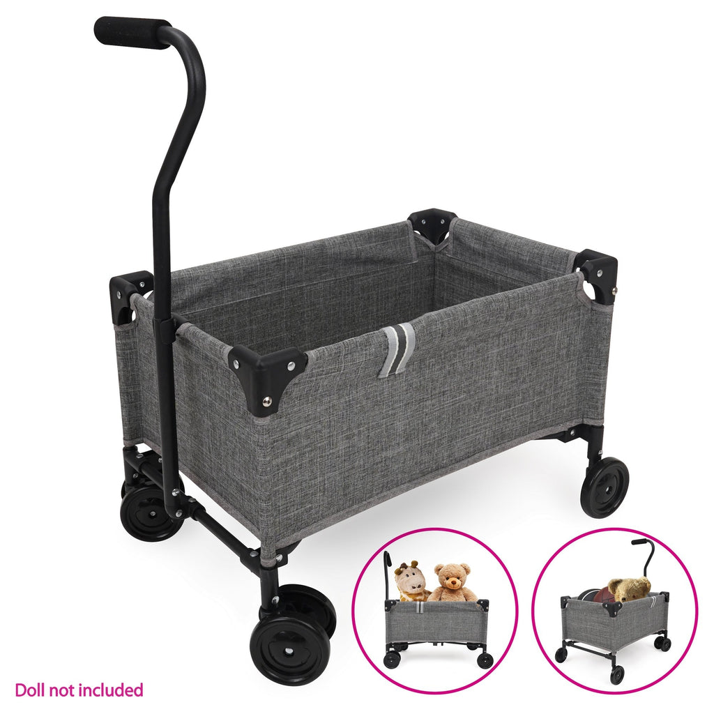 509 Crew Little Wagon Folding Pull-Along Doll Cart - Melange Grey