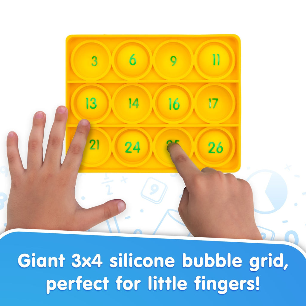 Pop Bingo: Math - Addition, Subtraction & Multiplication Game With Silicone Bubble Board