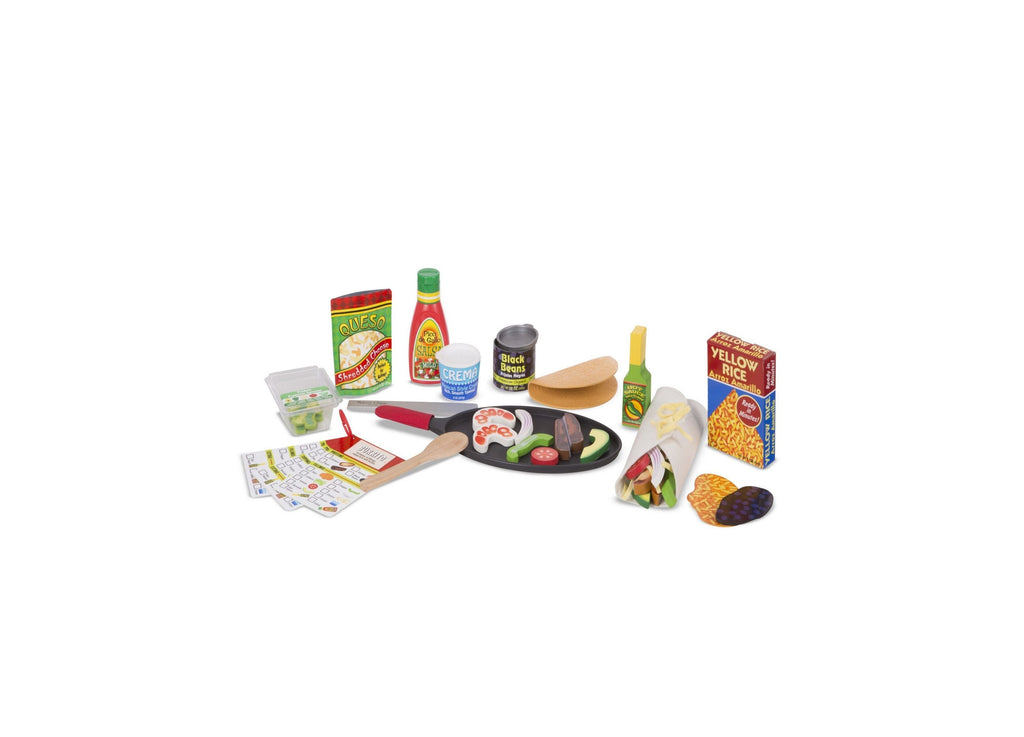 Melissa & Doug Fill & Fold Taco & Tortilla Set - 43-Piece Play Food Set