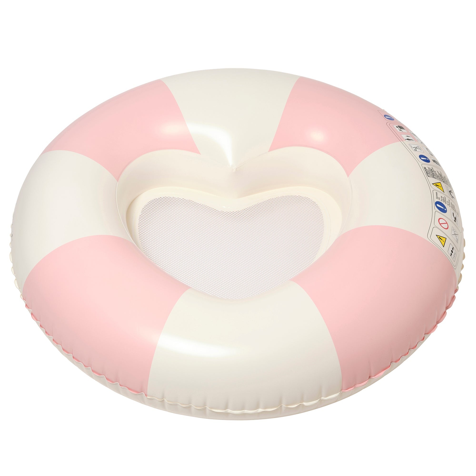 Sunnylife Luxe Tube Pool Ring - Stole My Heart Pink Stripe Inflatable Lounger