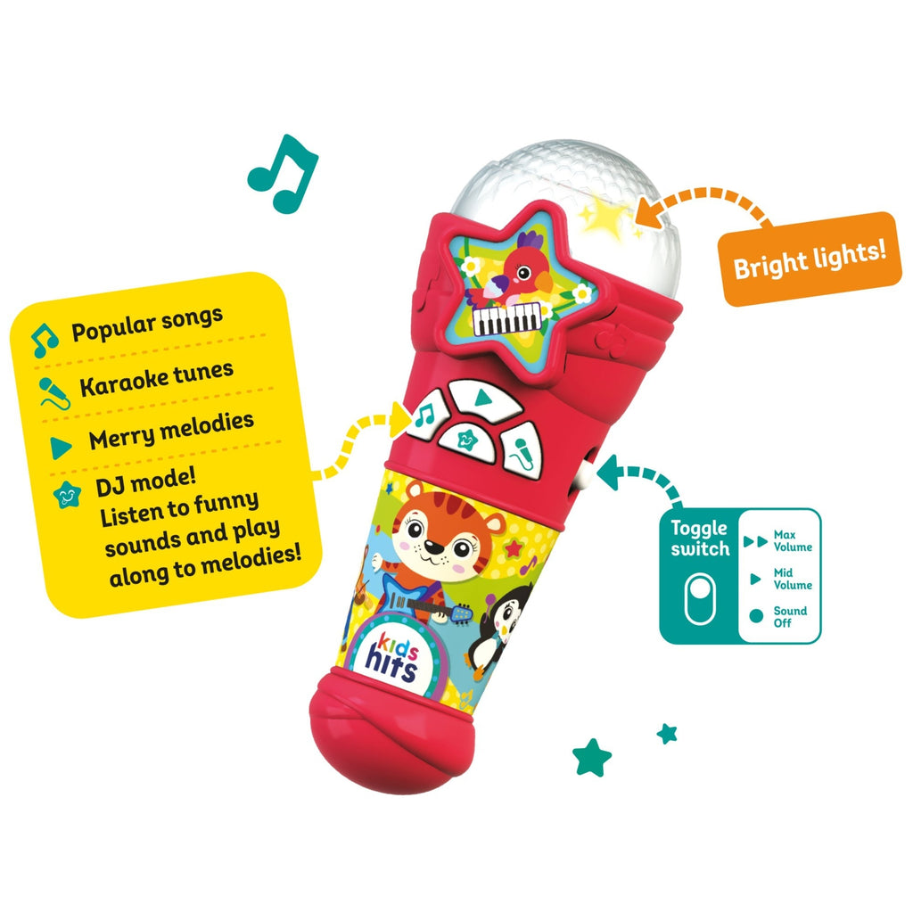 Kids Hits Light Show Microphone With Karaoke And DJ Modes