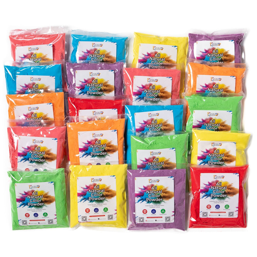 Kulture Khazana Holi Color Powder 20-Pack Festival Celebration Set