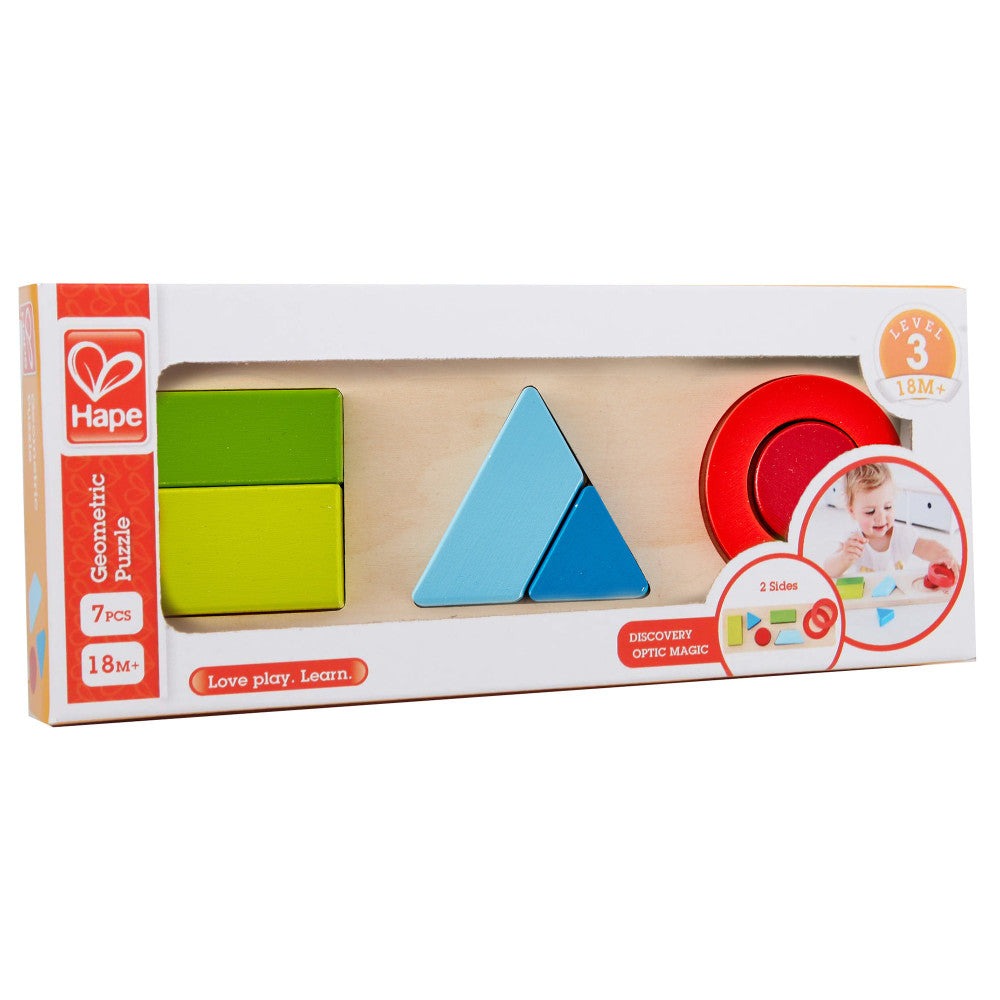 Hape Dual-Sided Geometry Wooden Puzzle - 7 pc