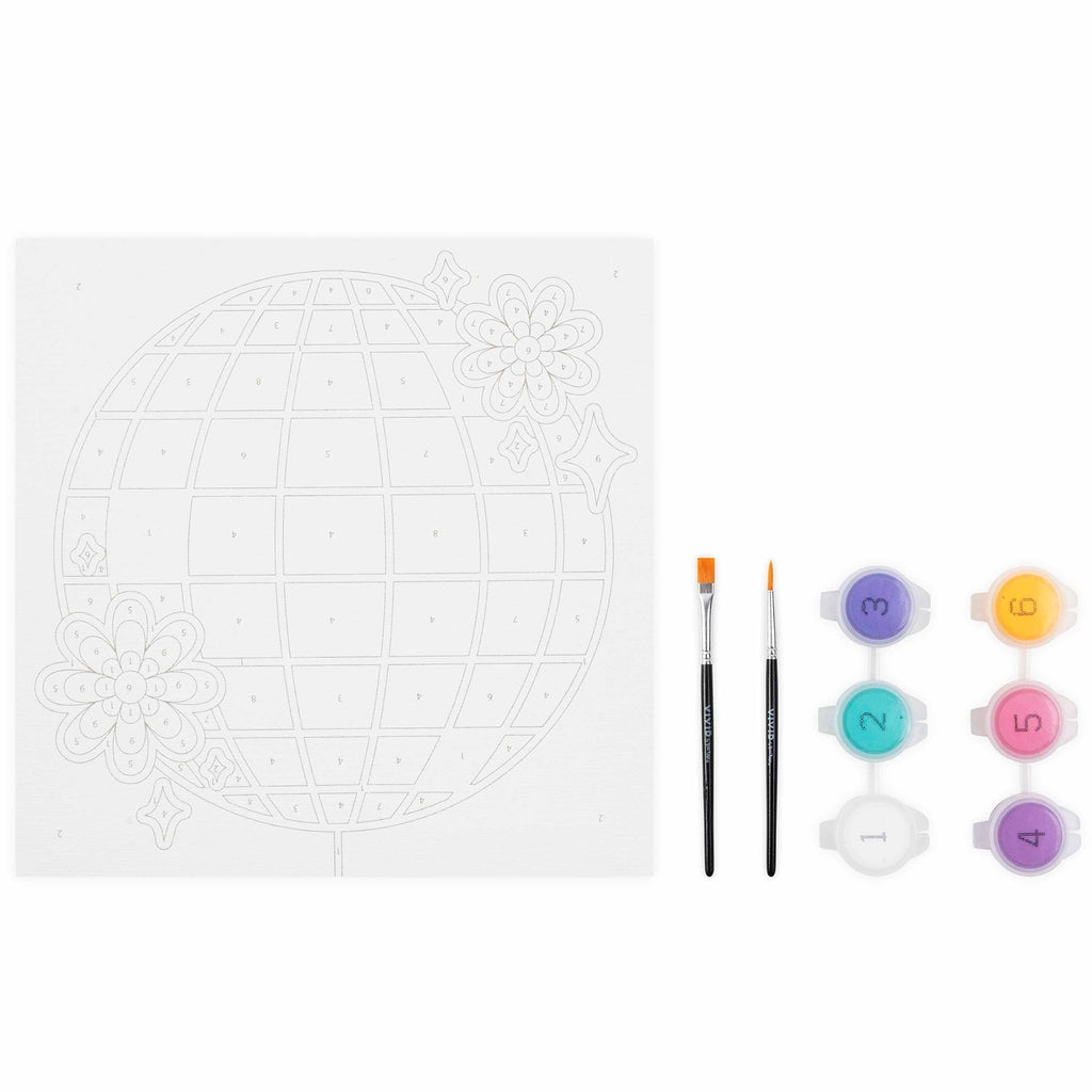 Mini Paint By Number Disco Ball 6-Inch Canvas Kit