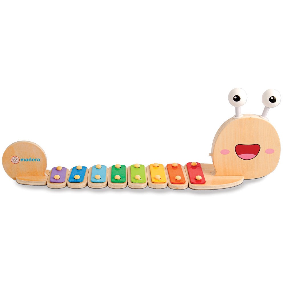 Madera Wood Snailyphone Multicolor Snail-Designed 8-Key Xylophone, for Kids Ages 3+