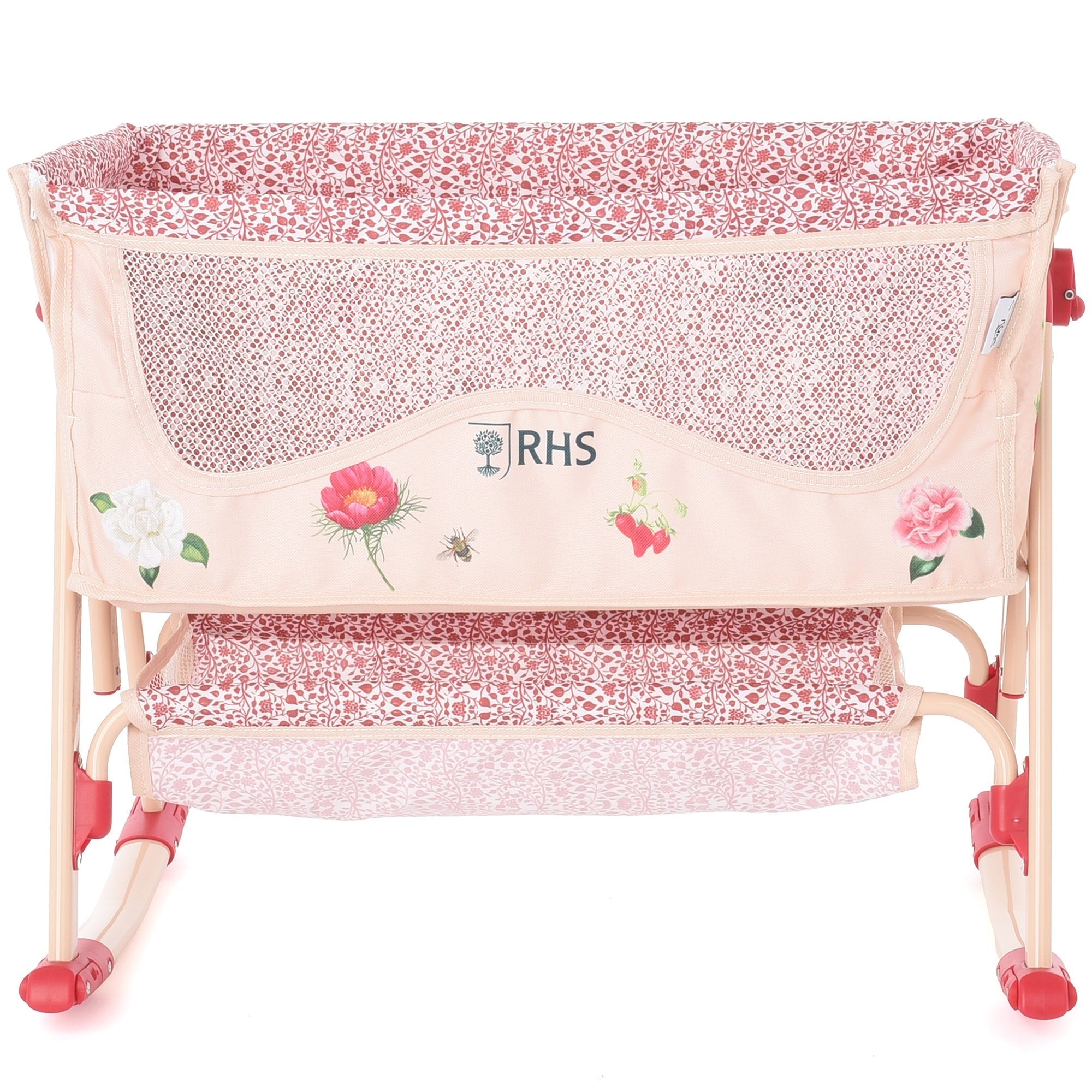 Roma RHS Flora Bedside Crib With Rocking Mode And Adjustable Height