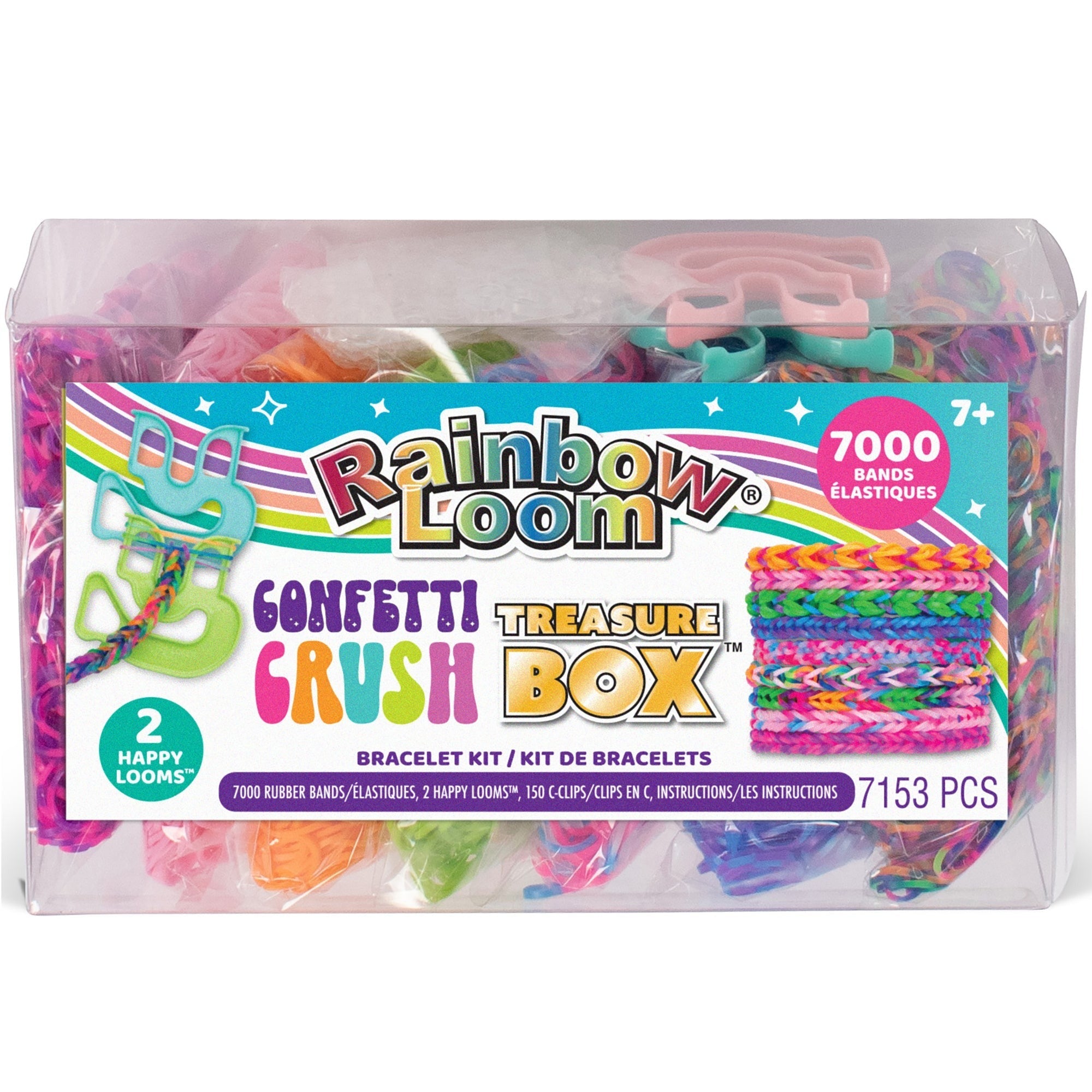 Rainbow Loom Confetti Crush Treasure Box DIY Kit With 7000 Bands