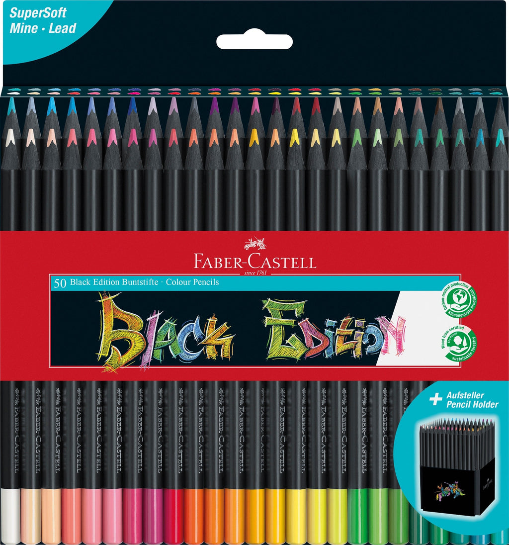 Faber-Castell Black Edition 50 Color Pencils - Art Set