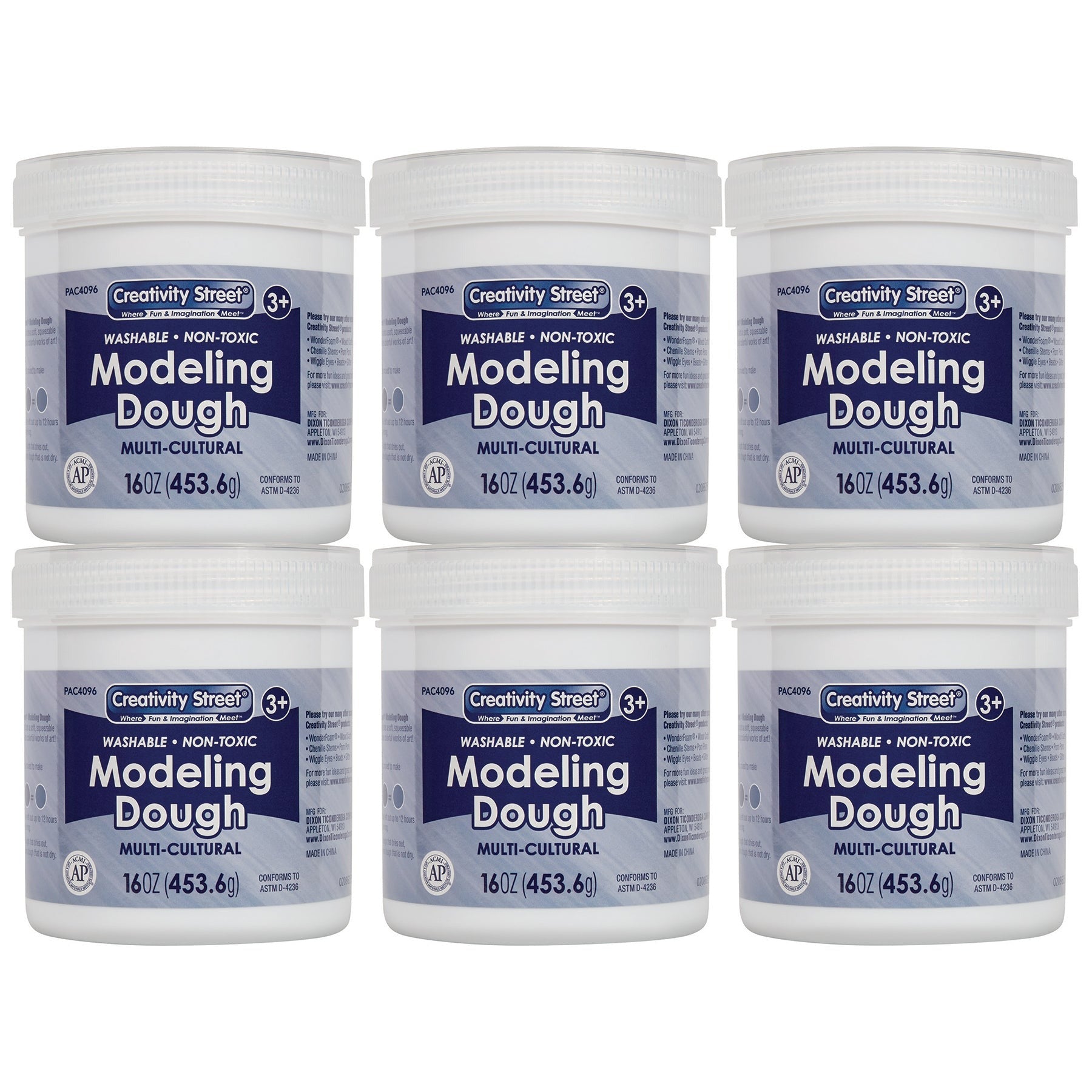 Creativity Street® Modeling Dough, 6 Multi-Cultural Assortment, 1 lb. Per Color, 6 Pieces