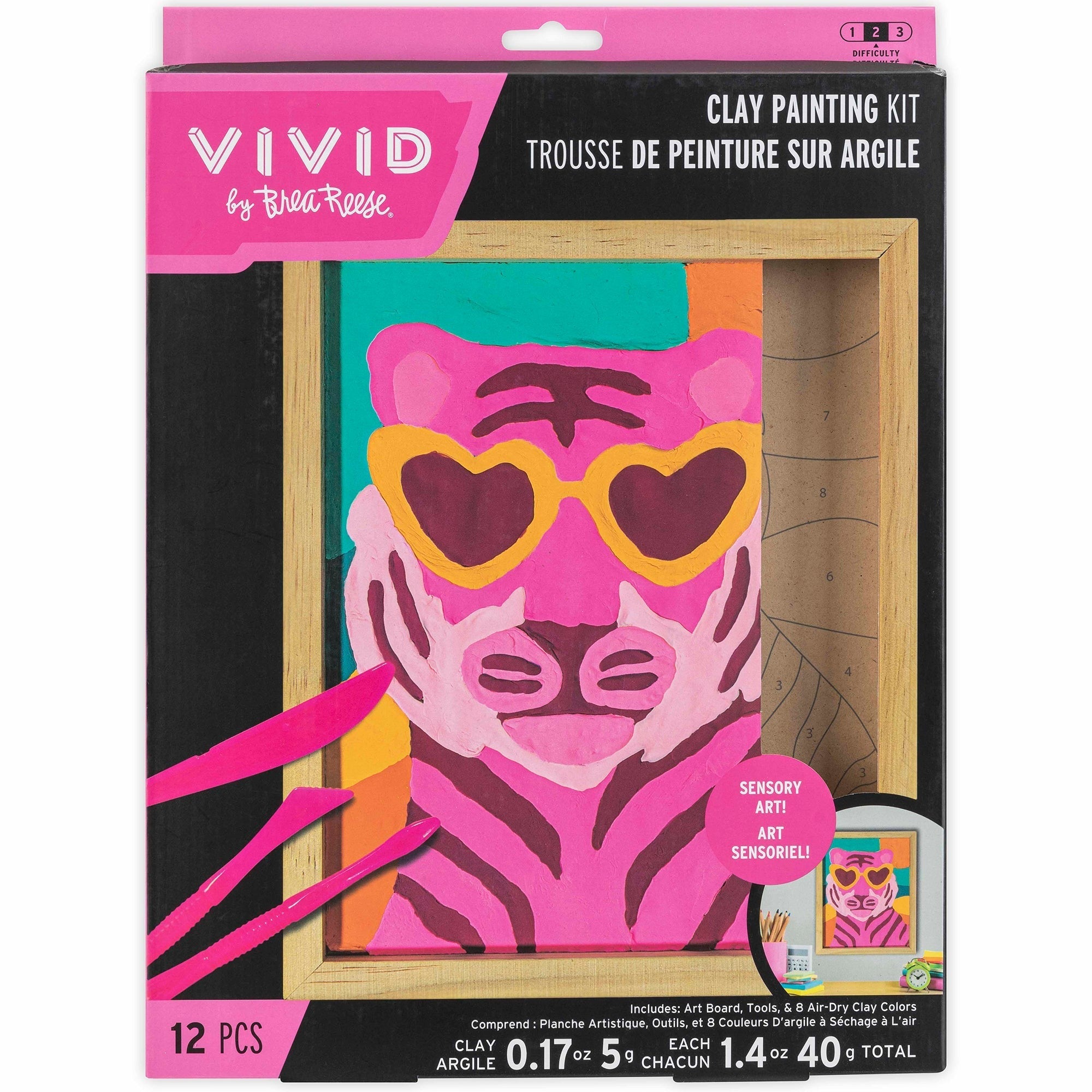 Vivid By Brea Reese Clay Painting Art Kit - Wild Tiger