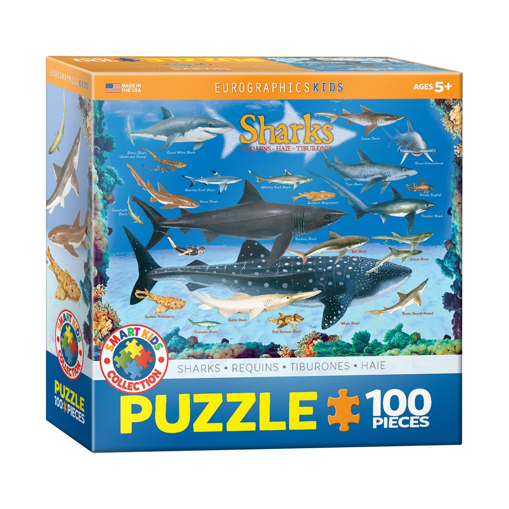 Smart Kids Collection Sharks 100-Piece Educational Jigsaw Puzzle
