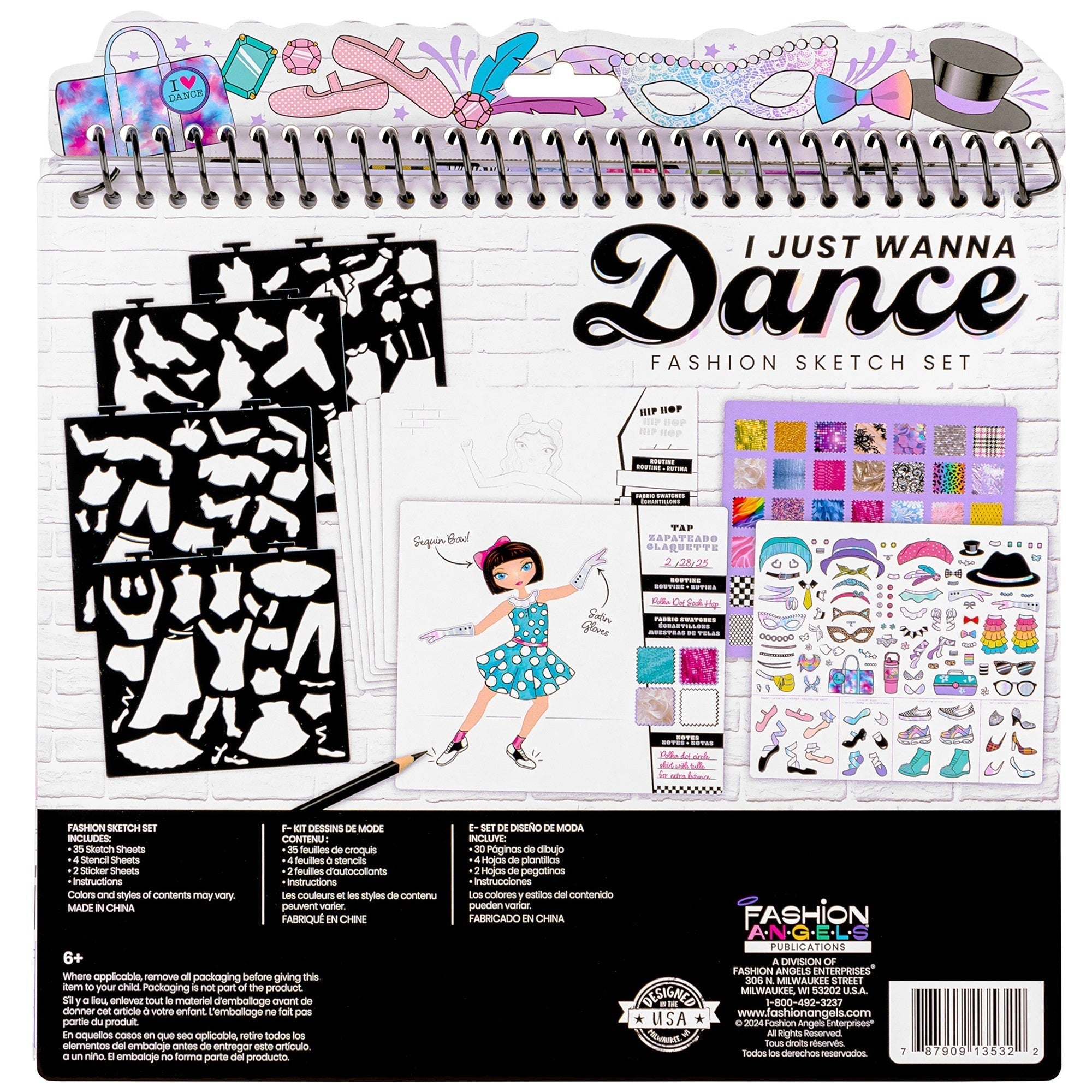 Fashion Angels I Just Wanna Dance Fashion Sketch Set With Stencils And Stickers