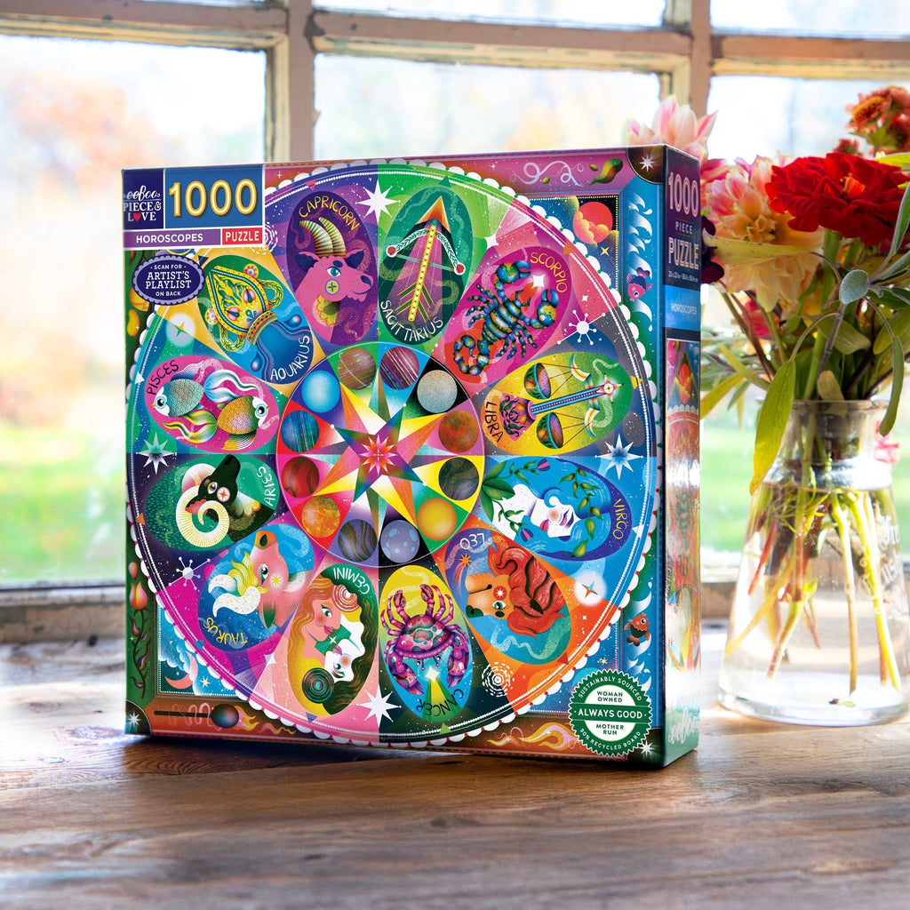 Piece&Love Horoscopes 1000-Piece Square Puzzle - Astrology Mandala