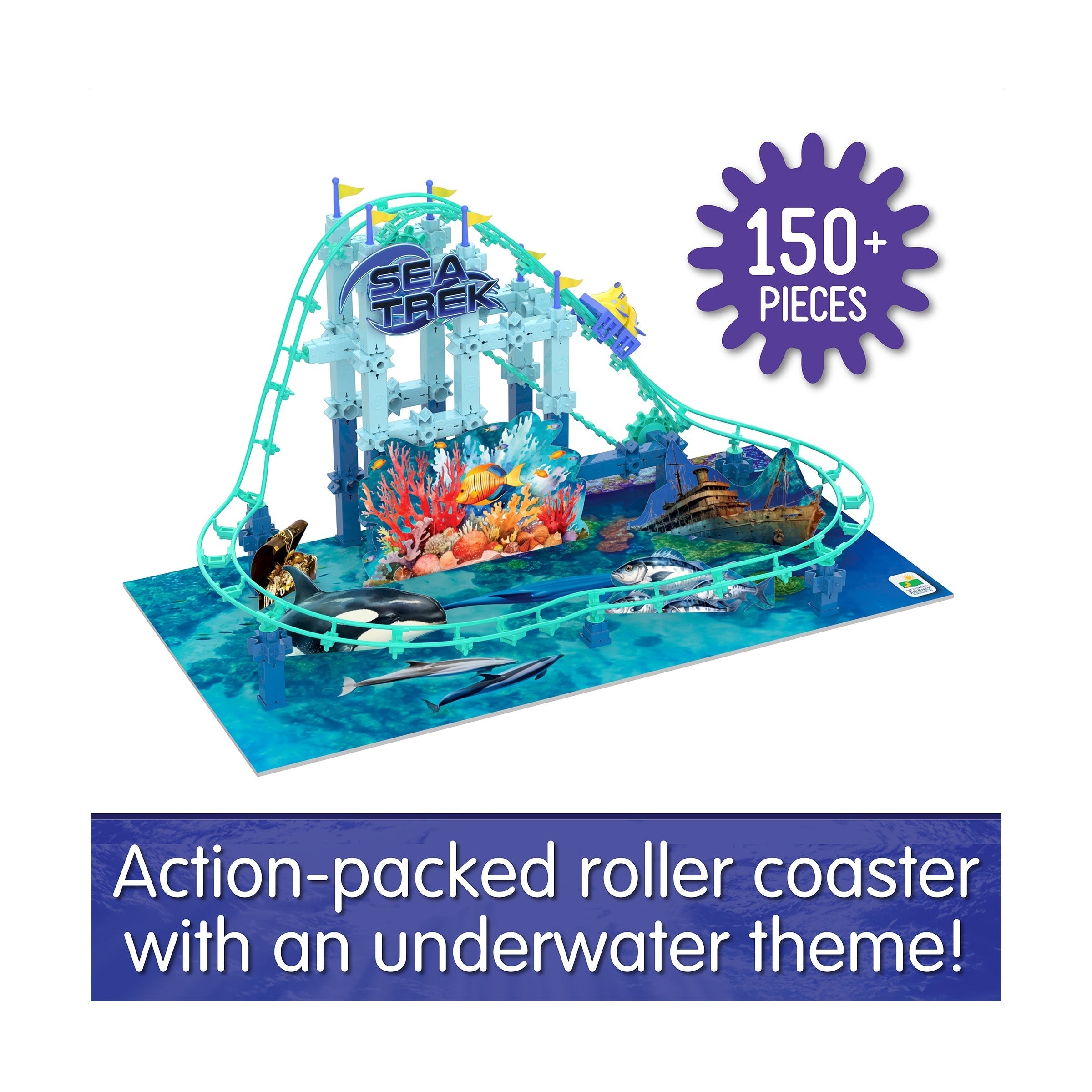 Techno Trax Sea Trek Roller Coaster Building Kit - 150+ Pieces
