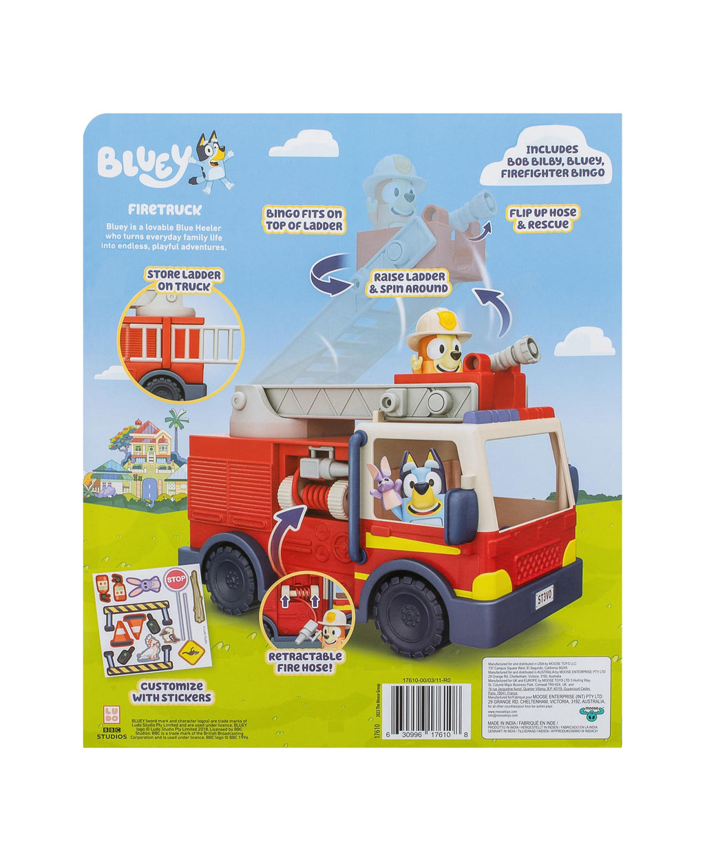 Bluey S10 Fire Truck Playset with Figures and Accessories