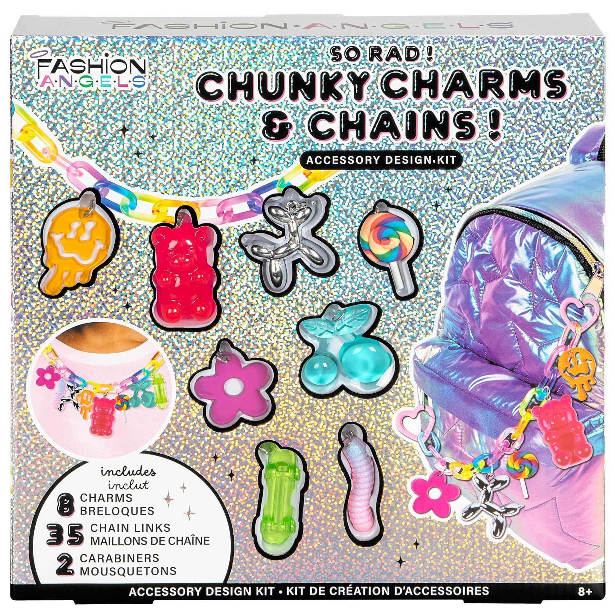 Fashion Angels So Rad Hyperlink Keychain Jewelry Design Kit With 8 Charms And 35 Snap Links