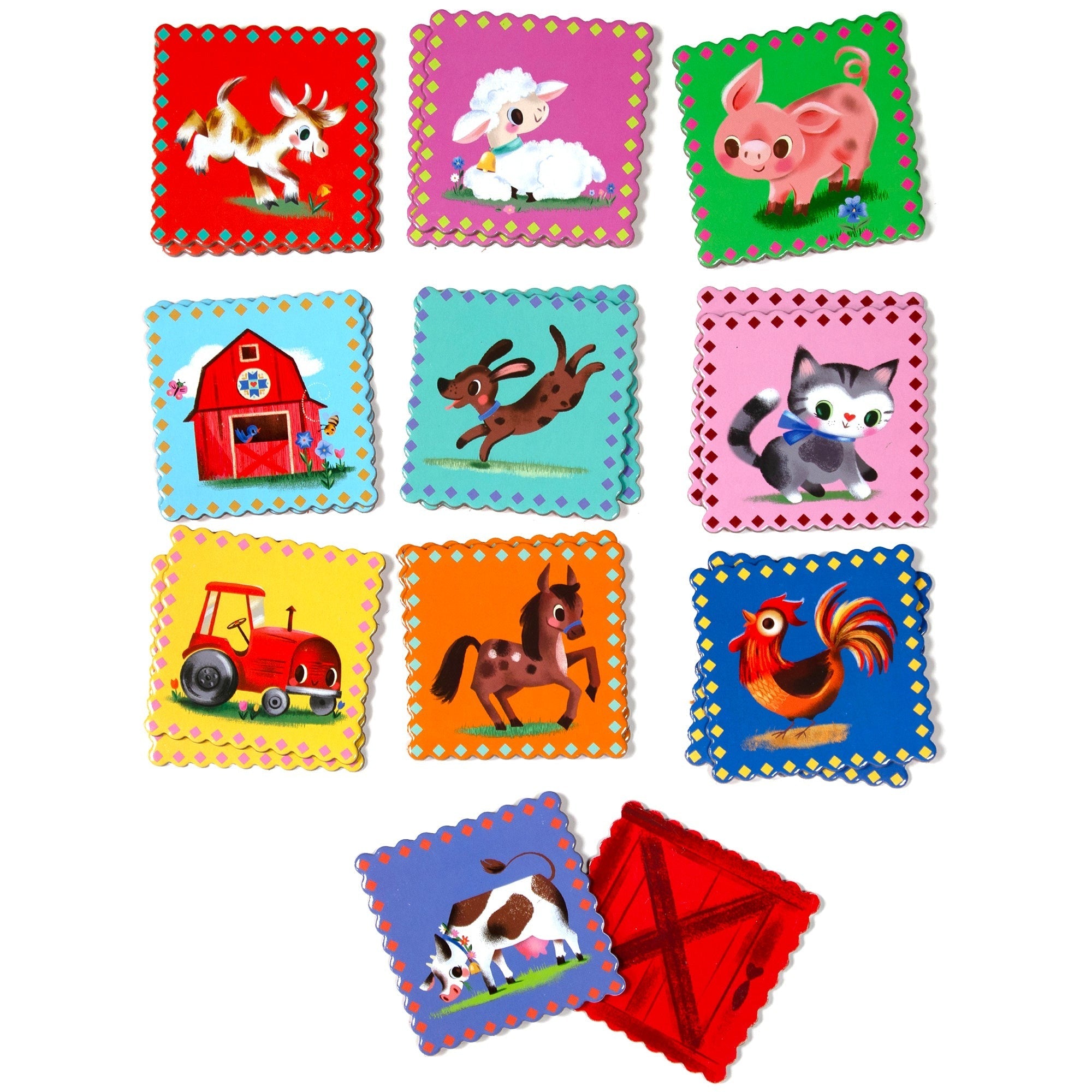 eeBoo Little Farm Memory & Matching Game With 20 Tiles