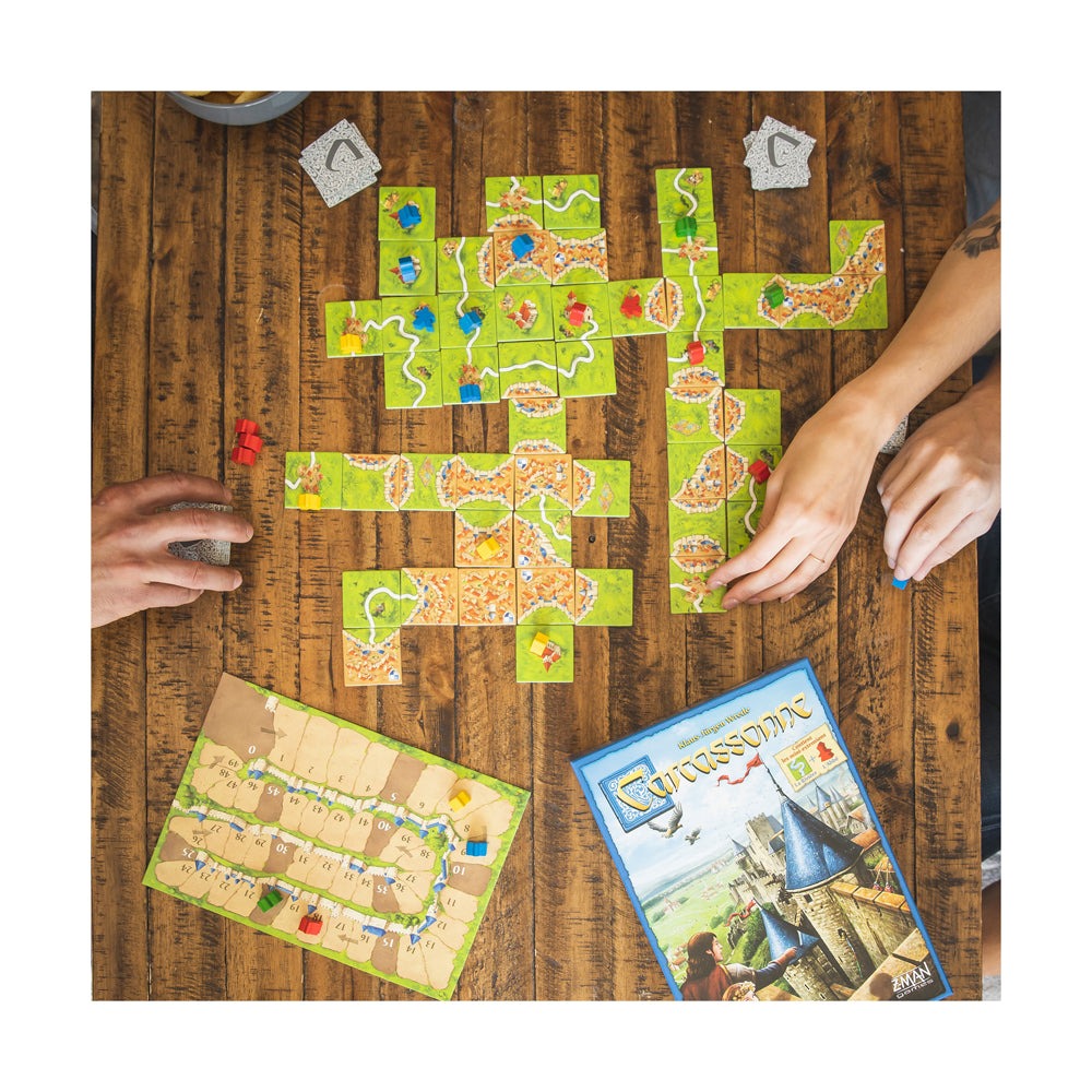 Carcassonne Strategy Board Game with The River and The Abbot Expansions