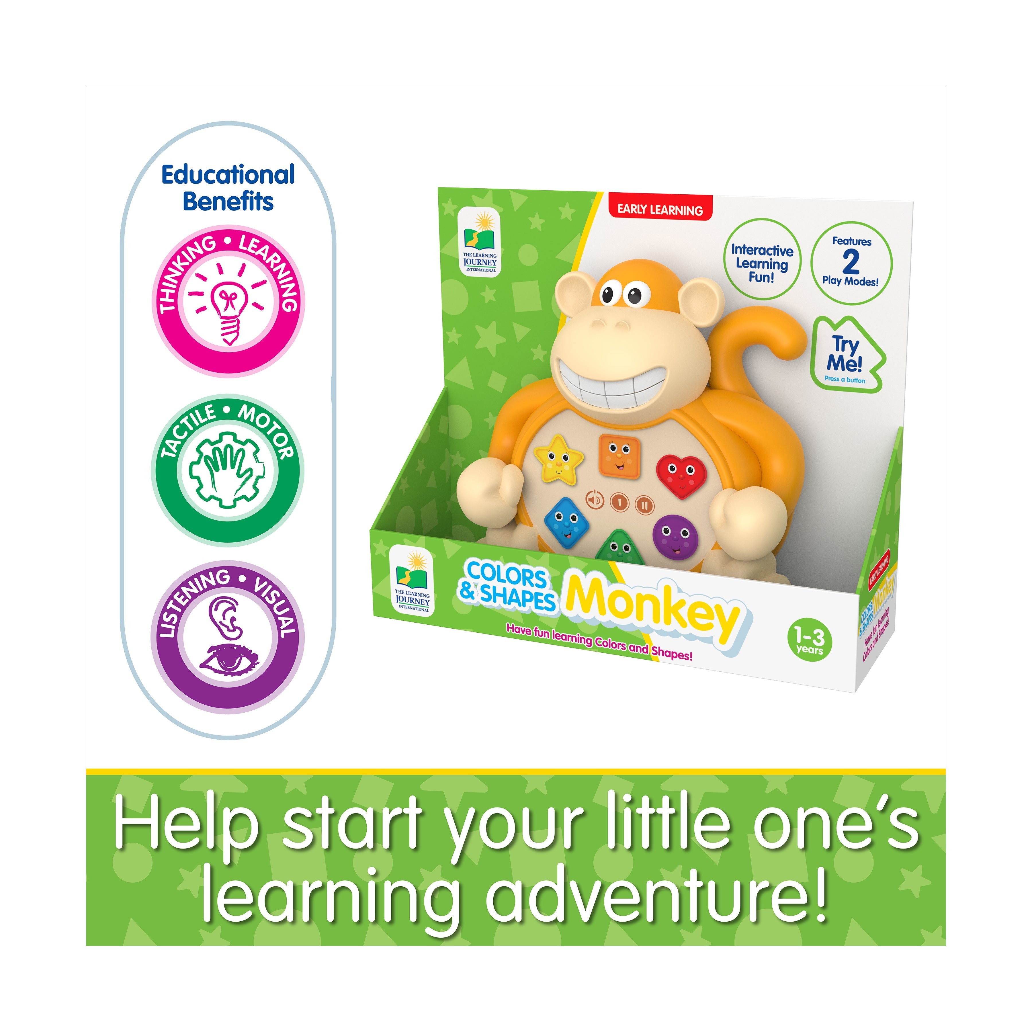 Early Learning Colors & Shapes Monkey - Interactive Educational Toy