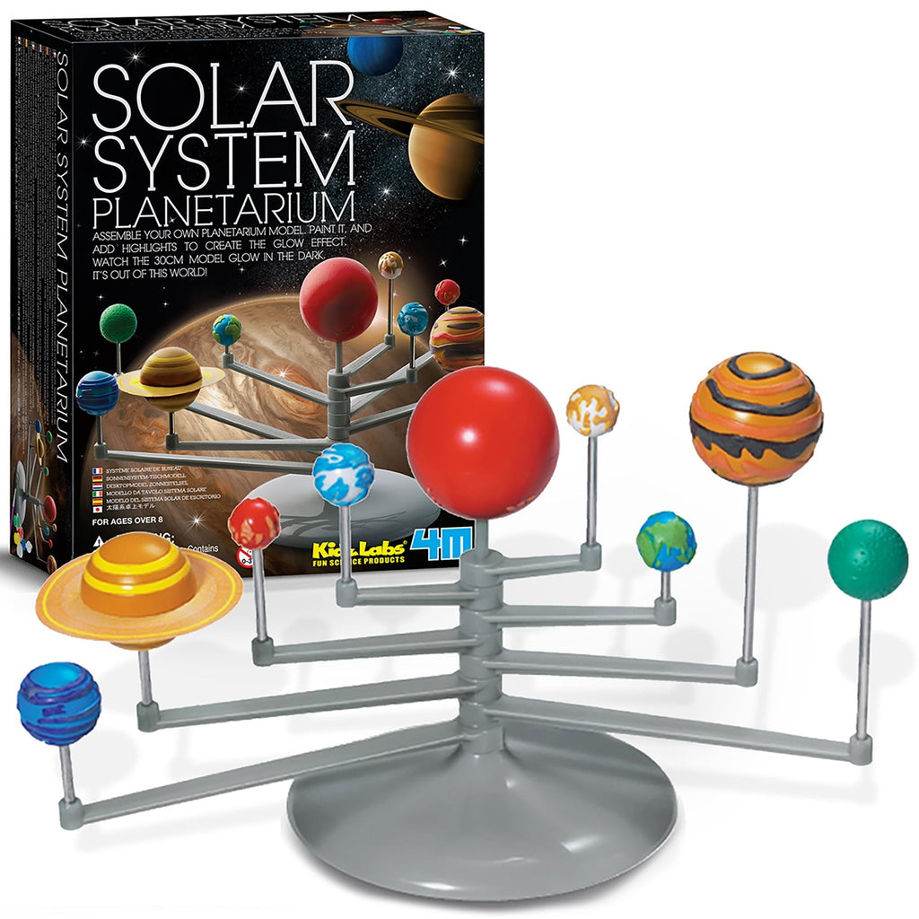 4M KidzLabs Solar System Planetarium Build And Paint Kit With Glow-In-The-Dark Feature