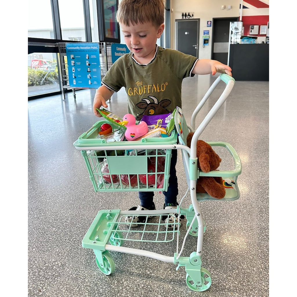 Roma Rupert Shopping Trolley With Removable Basket - Mint