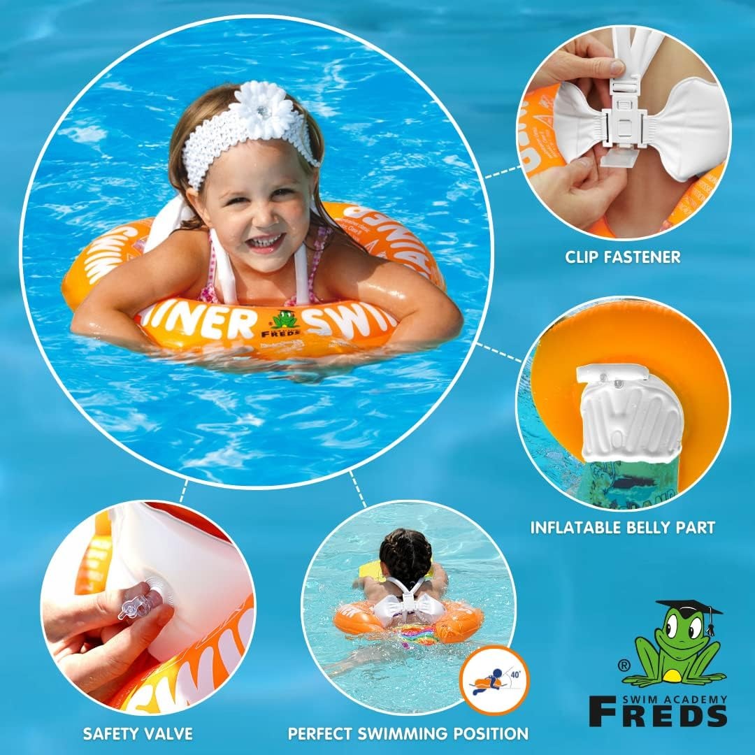 FREDS SWIM ACADEMY SWIMTRAINER Classic Orange - Secure Toddler Pool Float