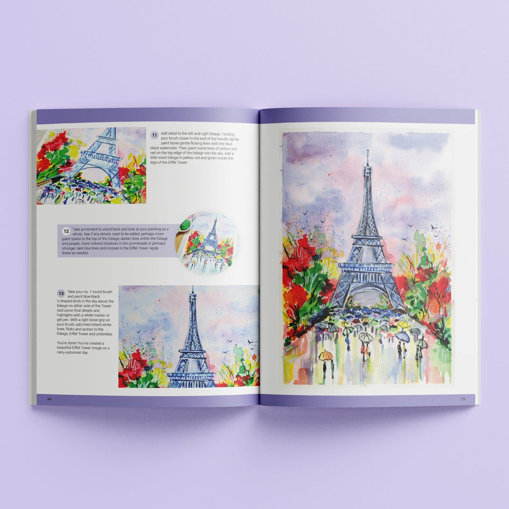 Art Maker Watercolor Painting Kit With 48-Page Book And 6 Paint Tubes