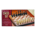 Classic Wooden Chess Set - Travel Friendly 12"x12" Board