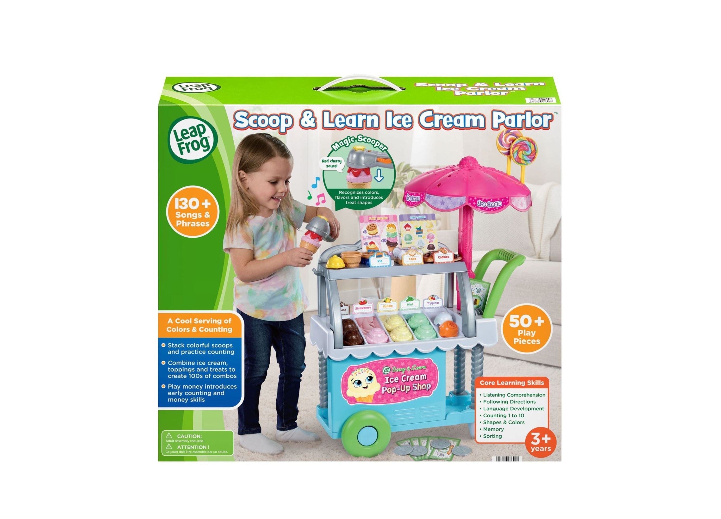 LeapFrog Scoop & Learn Ice Cream Cart 50+ Pieces Role-Play Learning Set