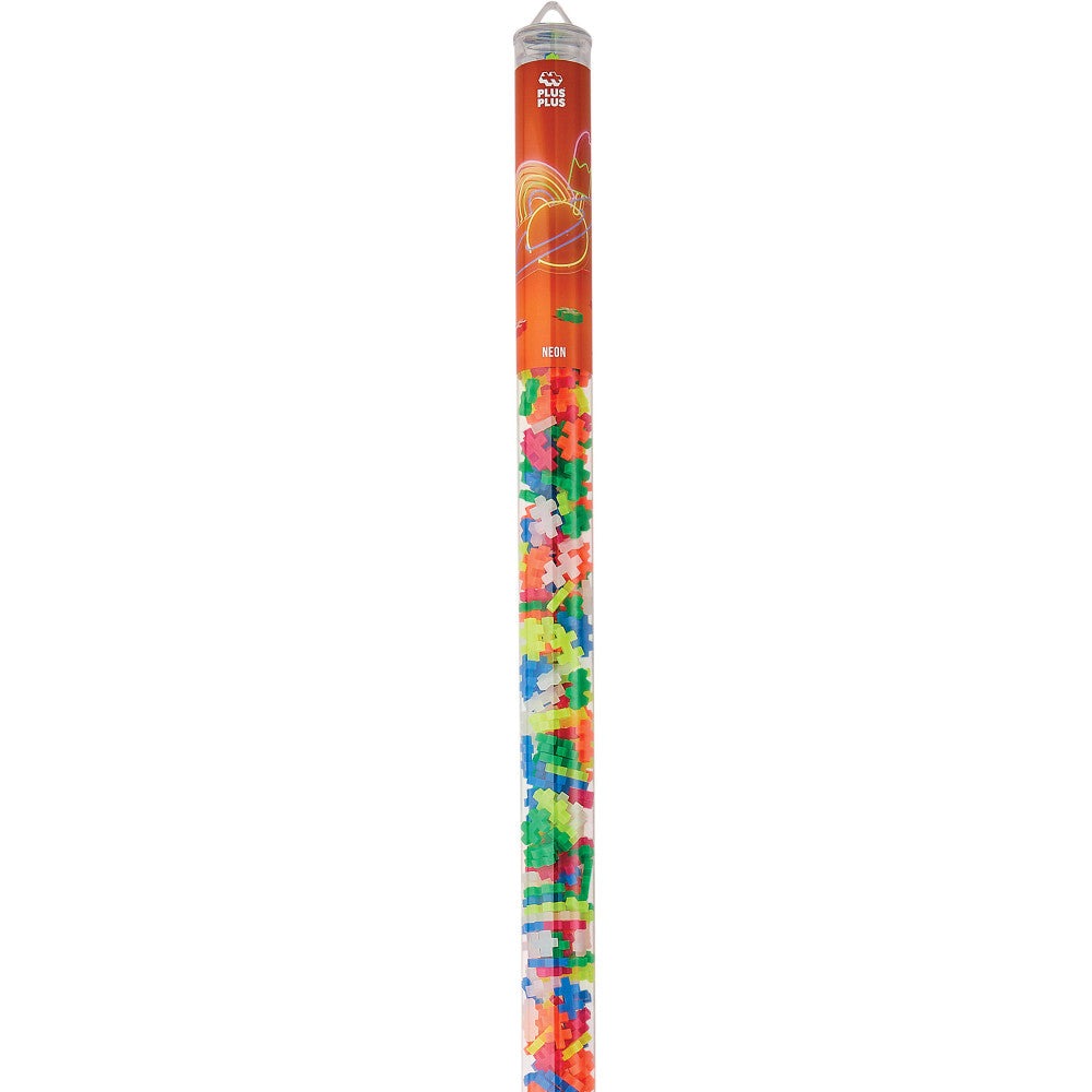 Plus-Plus Super Tube - 500-Piece Neon Mix Building Set - Ages 5+