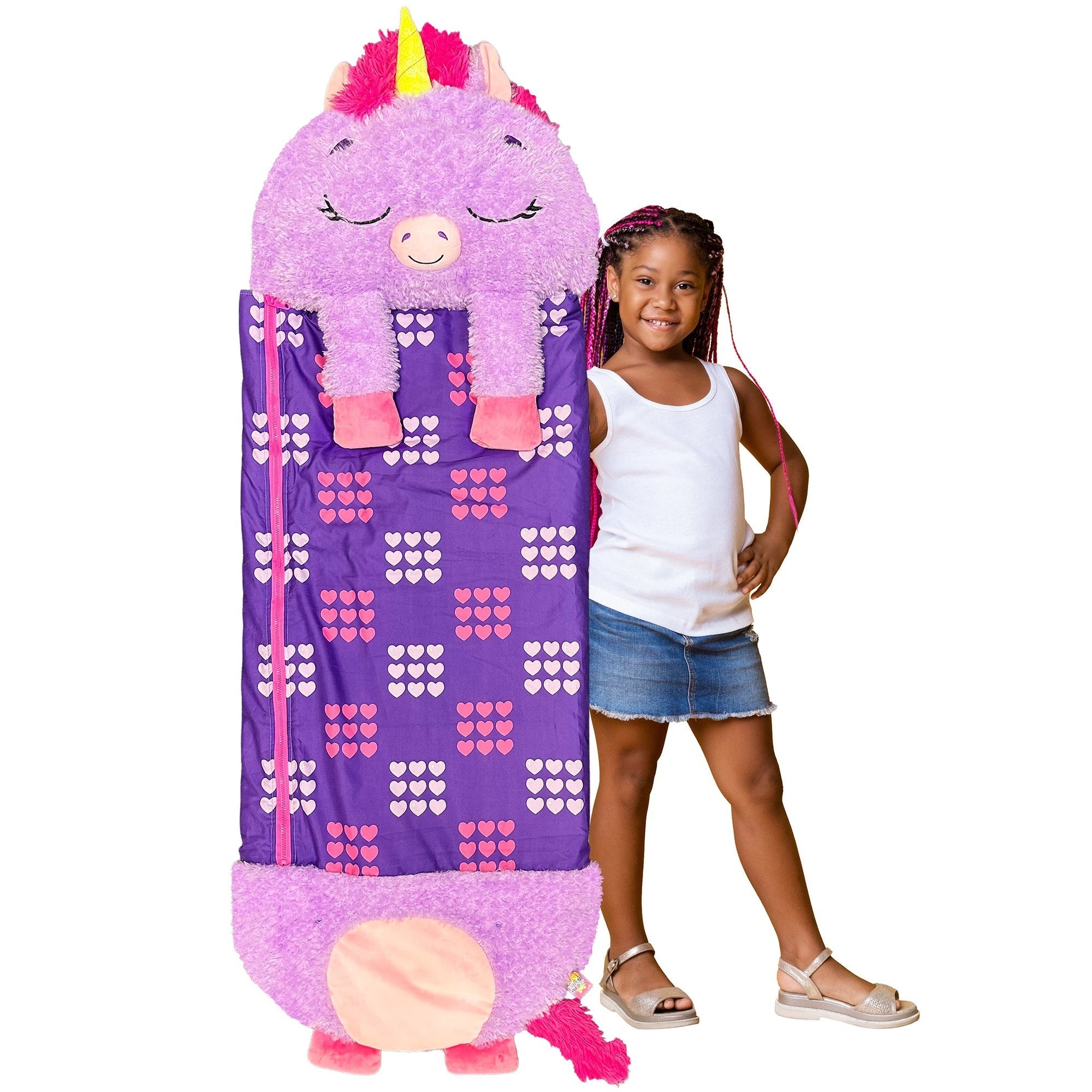 Happy Nappers Purple Unicorn Pillow & Sleepy Sack 2-in-1 Plush - Large 66x30"