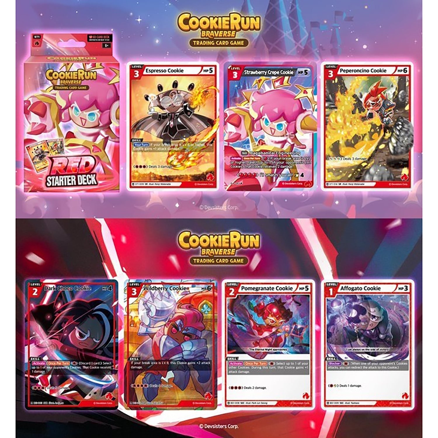 CookieRun: Braverse Trading Card Game Starter Deck 60-Card Aggressive Gameplay Pack