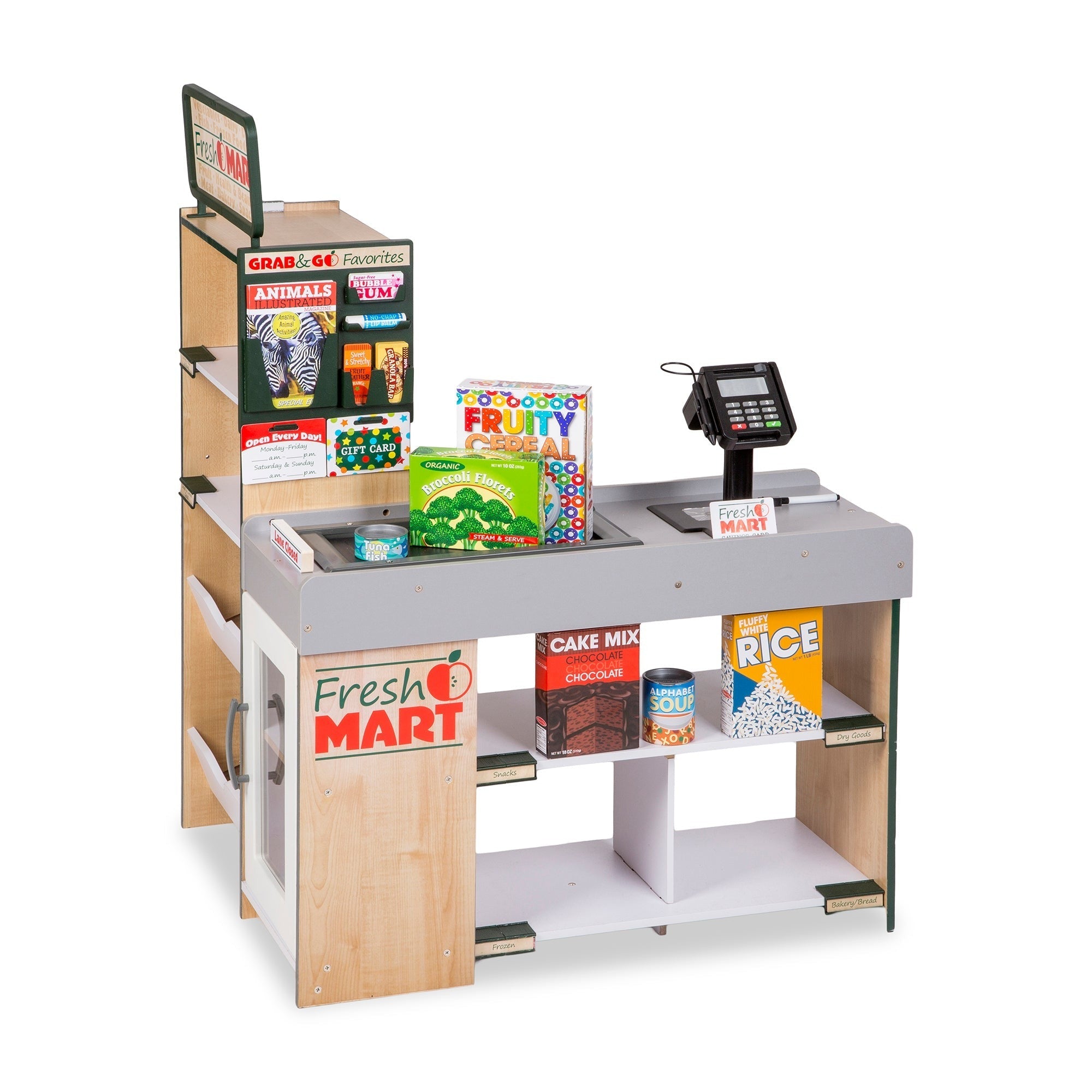 Melissa & Doug Deluxe Wooden Fresh Mart Grocery Store - Interactive Play Set