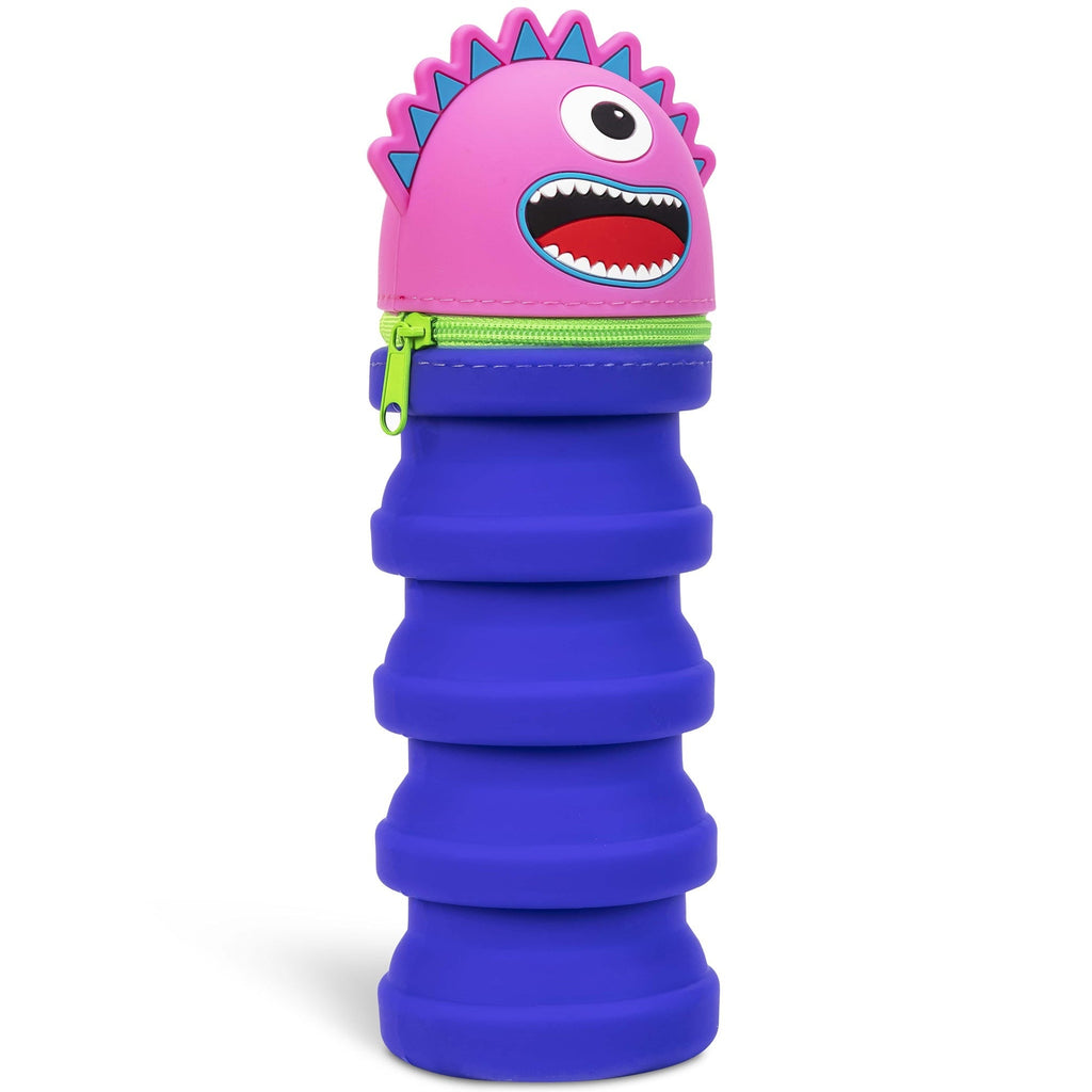 Monster Retractable Silicone Pencil Case - Pink