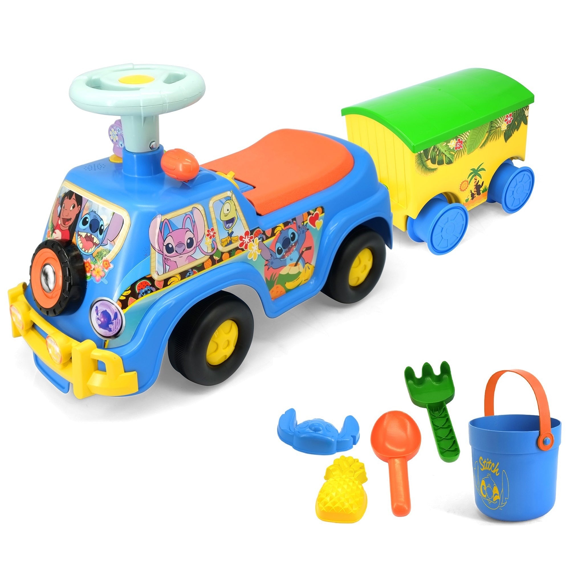 Kiddieland - Disney Stitch Lights N' Sounds Camper - Foot-To-Floor Ride-On