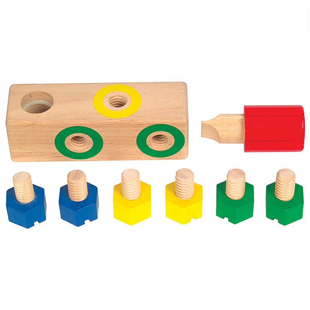 Guidecraft Screw BlockTM - Colorful Fine Motor Skill Enhancer - 8 Pieces