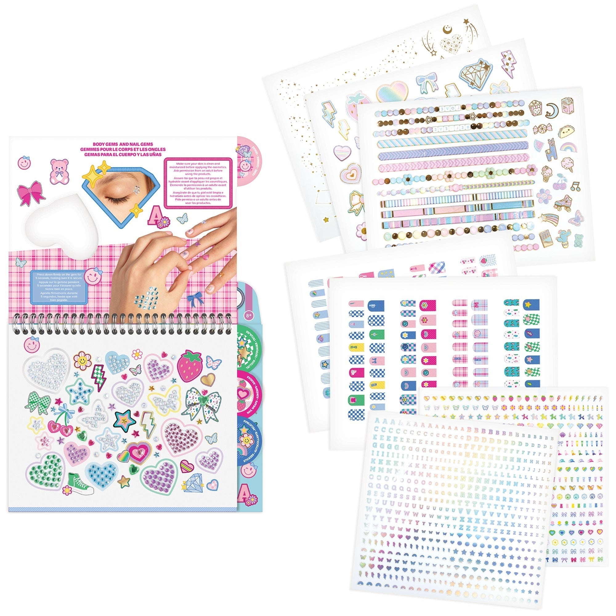 Make It Real Bejeweled Cosmetic Activity Kit - Nail Art & Body Gems for Kids, 8+