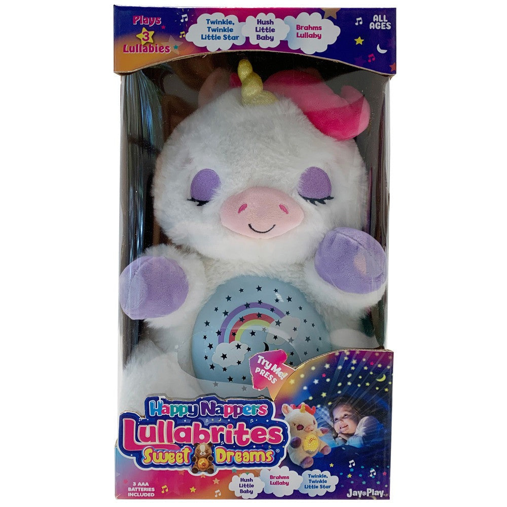 Happy Nappers Lullabrites Sweet Dreams 12 inch Interactive Unicorn - White/Purple