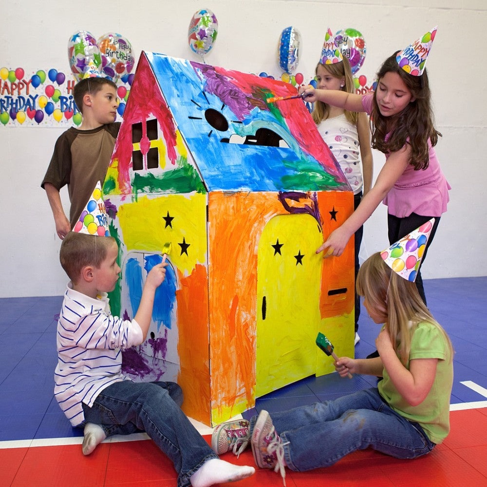 Easy Playhouse Creative Cardboard Fort - Indoor & Outdoor Art Fun