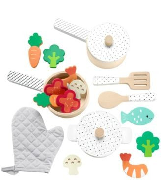 Fisher Price Wooden Pots and Pans Kitchen Playset - 19 Piece Set